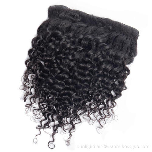 Bulk Clip In Hair Extension 100%  Vietnamese Human Hair Curly Wave Virgin Cuticle Aligned Hair